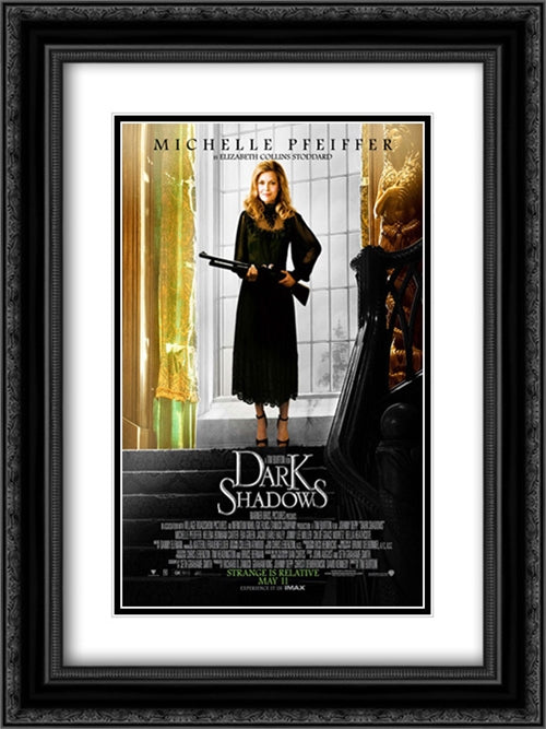 Dark Shadows 18x24 Black Ornate Wood Framed Movie Poster with Double Matting