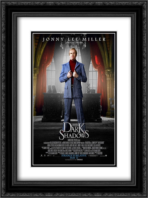 Dark Shadows 18x24 Black Ornate Wood Framed Movie Poster with Double Matting