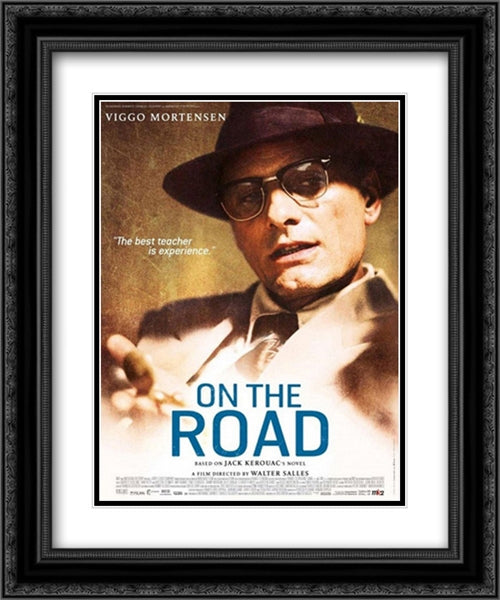 On the Road 20x24 Black Ornate Wood Framed Movie Poster with Double Matting