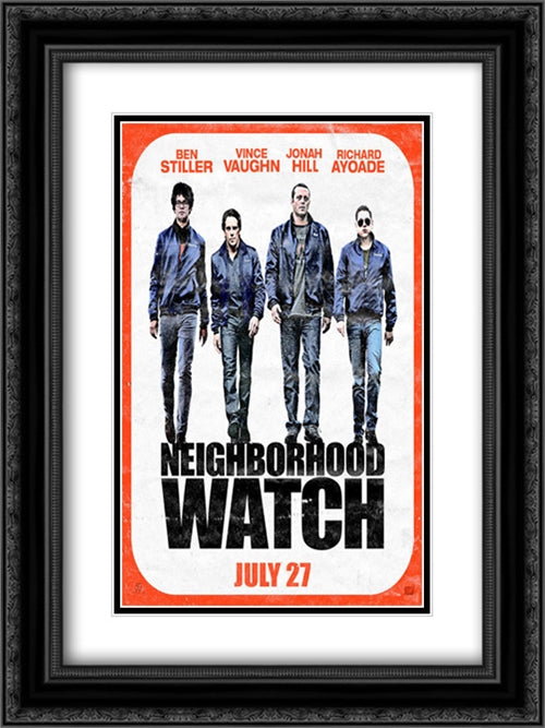 The Watch 18x24 Black Ornate Wood Framed Movie Poster with Double Matting