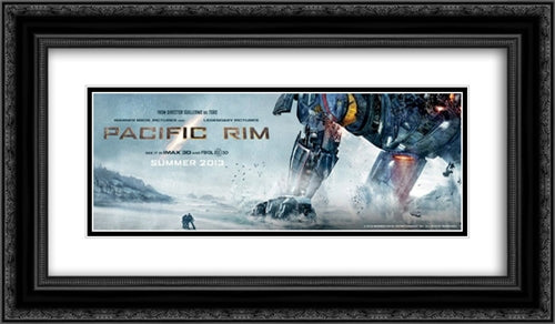 Pacific Rim 24x14 Black Ornate Wood Framed Movie Poster with Double Matting