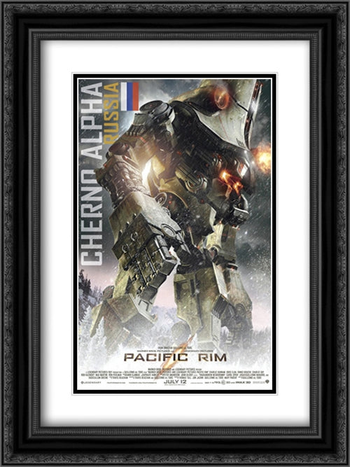 Pacific Rim 18x24 Black Ornate Wood Framed Movie Poster with Double Matting