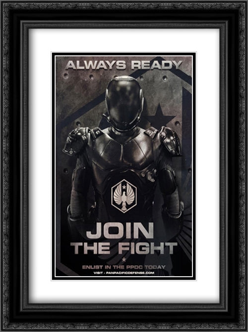 Pacific Rim 18x24 Black Ornate Wood Framed Movie Poster with Double Matting