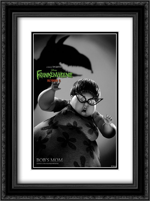 Frankenweenie 18x24 Black Ornate Wood Framed Movie Poster with Double Matting