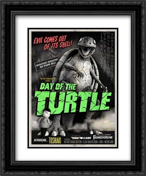 Frankenweenie 20x24 Black Ornate Wood Framed Movie Poster with Double Matting