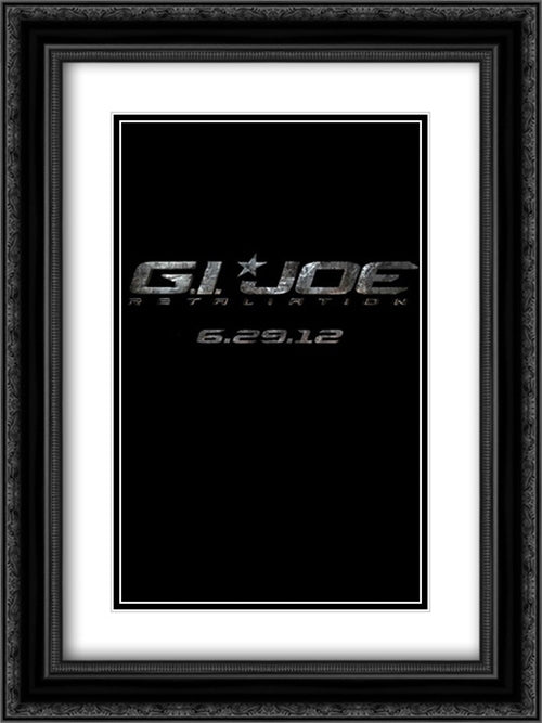 G.I. Joe: Retaliation 18x24 Black Ornate Wood Framed Movie Poster with Double Matting