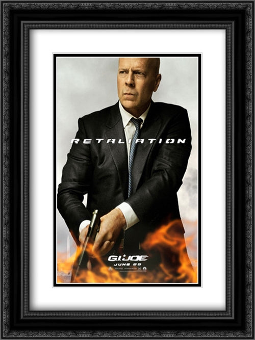 G.I. Joe: Retaliation 18x24 Black Ornate Wood Framed Movie Poster with Double Matting