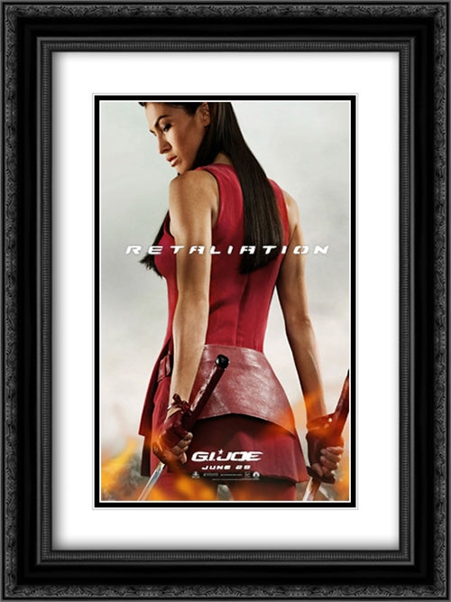 G.I. Joe: Retaliation 18x24 Black Ornate Wood Framed Movie Poster with Double Matting