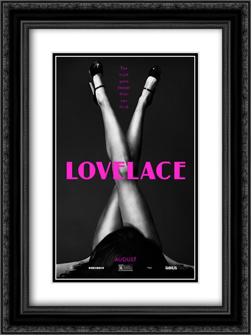 Lovelace 18x24 Black Ornate Wood Framed Movie Poster with Double Matting