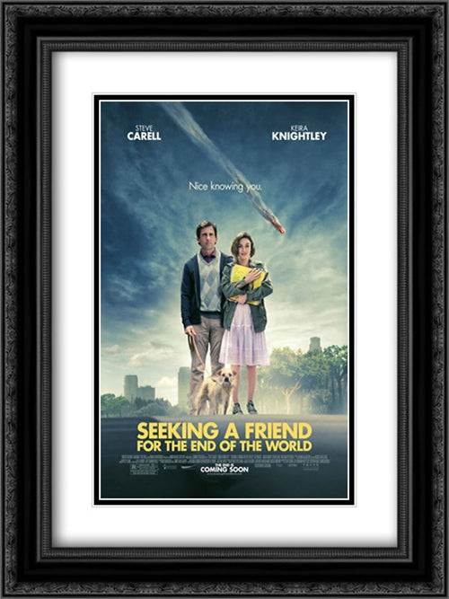 Seeking a Friend for the End of the World 18x24 Black Ornate Wood Framed Movie Poster with Double Matting