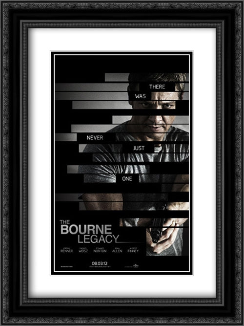 The Bourne Legacy 18x24 Black Ornate Wood Framed Movie Poster with Double Matting