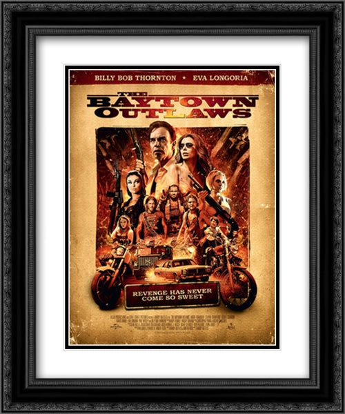 The Baytown Outlaws 20x24 Black Ornate Wood Framed Movie Poster with Double Matting