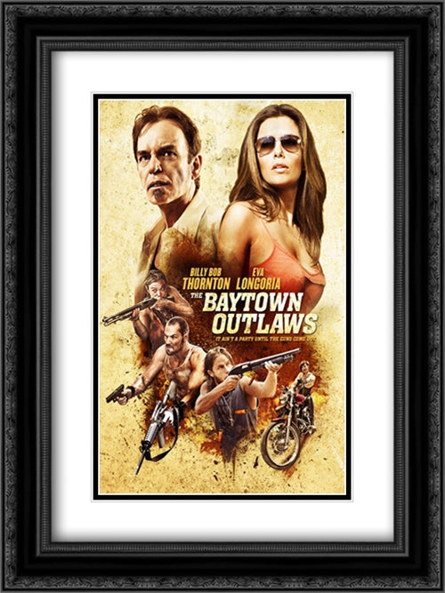 The Baytown Outlaws 18x24 Black Ornate Wood Framed Movie Poster with Double Matting