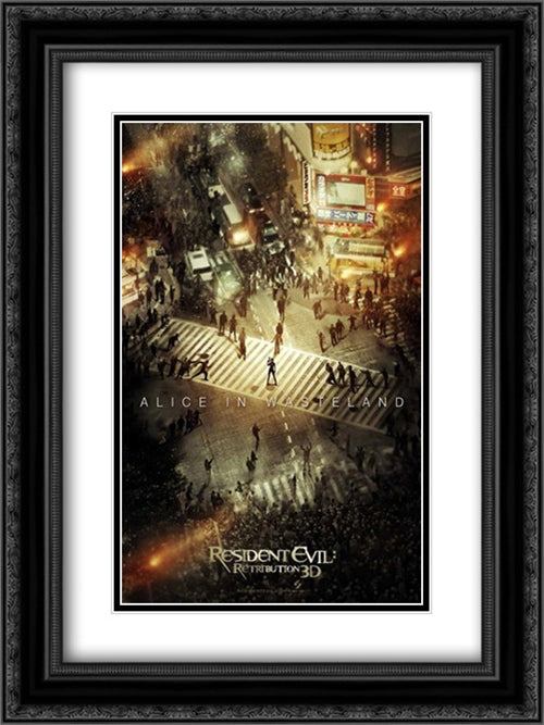 Resident Evil: Retribution 18x24 Black Ornate Wood Framed Movie Poster with Double Matting