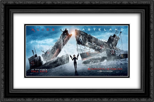 Resident Evil: Retribution 24x16 Black Ornate Wood Framed Movie Poster with Double Matting