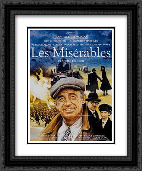Les Miserables (1995) 20x24 Black Ornate Wood Framed Movie Poster with Double Matting