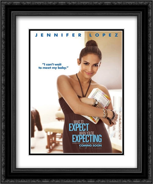What to Expect When You're Expecting 20x24 Black Ornate Wood Framed Movie Poster with Double Matting