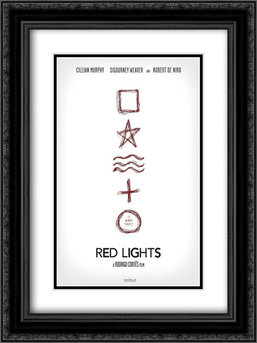 Red Lights 18x24 Black Ornate Wood Framed Movie Poster with Double Matting