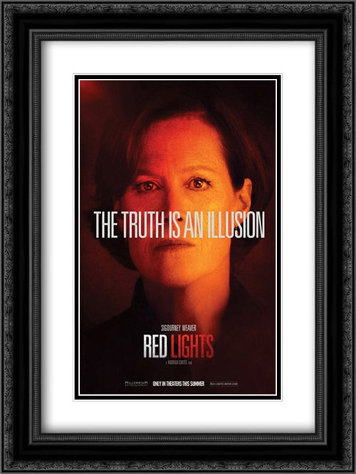 Red Lights 18x24 Black Ornate Wood Framed Movie Poster with Double Matting