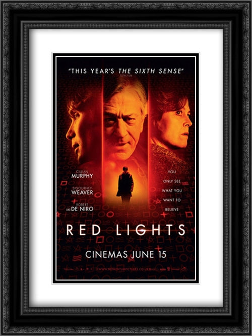 Red Lights 18x24 Black Ornate Wood Framed Movie Poster with Double Matting