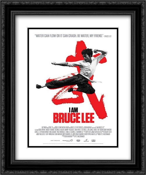 I Am Bruce Lee 20x24 Black Ornate Wood Framed Movie Poster with Double Matting