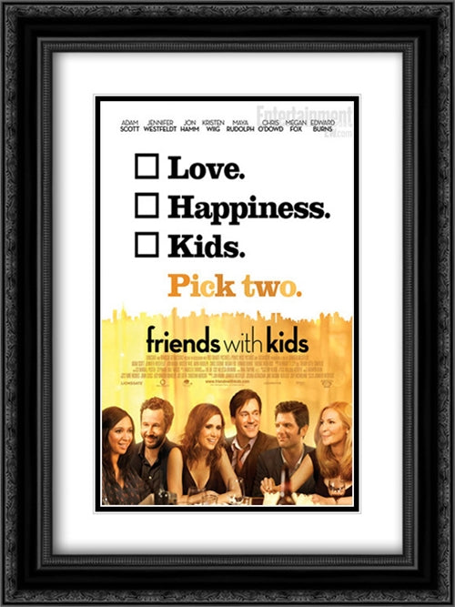 Friends With Kids 18x24 Black Ornate Wood Framed Movie Poster with Double Matting