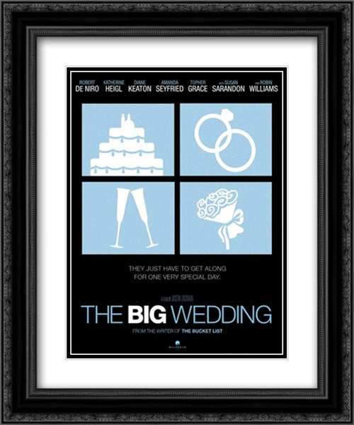 The Big Wedding 20x24 Black Ornate Wood Framed Movie Poster with Double Matting