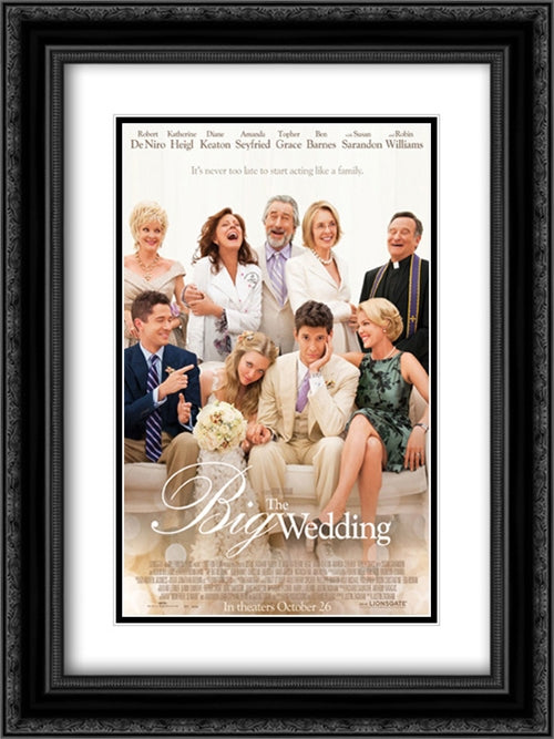The Big Wedding 18x24 Black Ornate Wood Framed Movie Poster with Double Matting