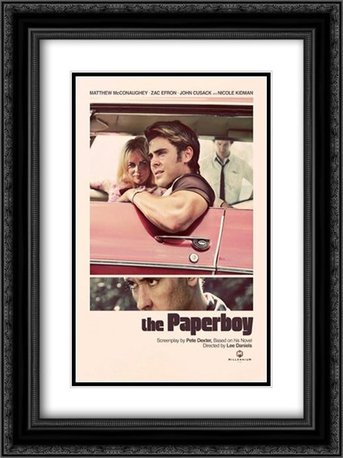 The Paperboy 18x24 Black Ornate Wood Framed Movie Poster with Double Matting