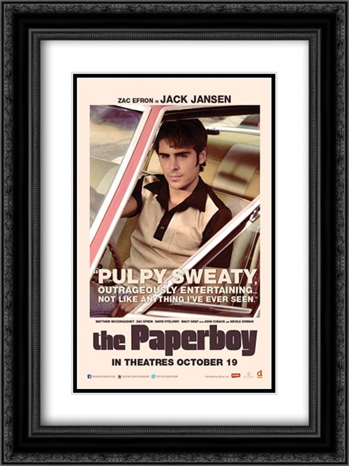 The Paperboy 18x24 Black Ornate Wood Framed Movie Poster with Double Matting