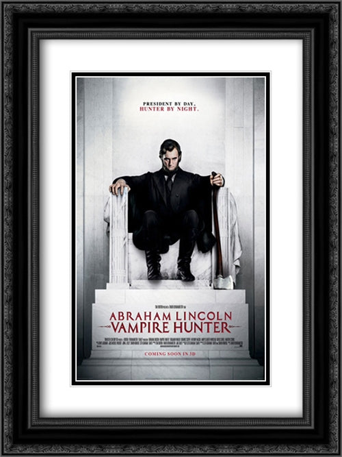 Abraham Lincoln: Vampire Hunter 18x24 Black Ornate Wood Framed Movie Poster with Double Matting