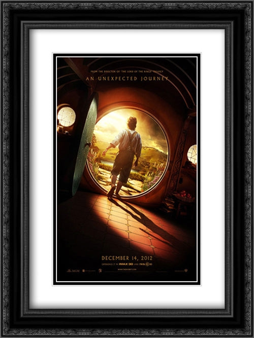 The Hobbit: An Unexpected Journey 18x24 Black Ornate Wood Framed Movie Poster with Double Matting