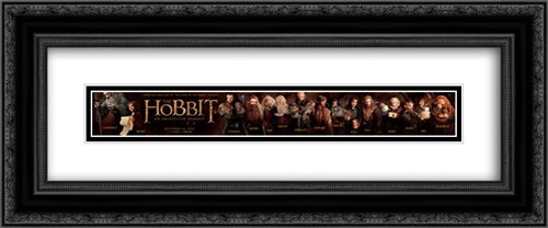 The Hobbit: An Unexpected Journey 24x10 Black Ornate Wood Framed Movie Poster with Double Matting