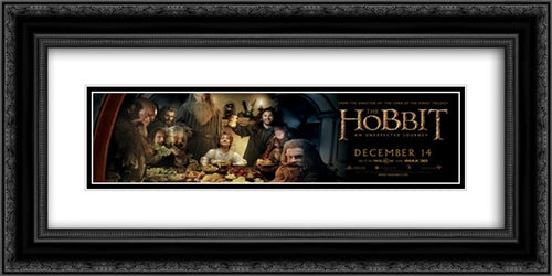 The Hobbit: An Unexpected Journey 24x12 Black Ornate Wood Framed Movie Poster with Double Matting