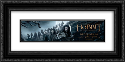 The Hobbit: An Unexpected Journey 24x12 Black Ornate Wood Framed Movie Poster with Double Matting