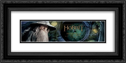 The Hobbit: An Unexpected Journey 24x12 Black Ornate Wood Framed Movie Poster with Double Matting
