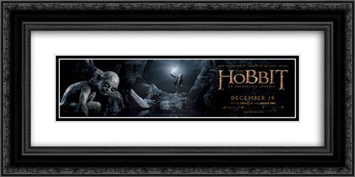 The Hobbit: An Unexpected Journey 24x12 Black Ornate Wood Framed Movie Poster with Double Matting