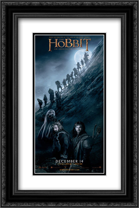 The Hobbit: An Unexpected Journey 16x24 Black Ornate Wood Framed Movie Poster with Double Matting