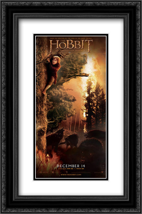 The Hobbit: An Unexpected Journey 16x24 Black Ornate Wood Framed Movie Poster with Double Matting