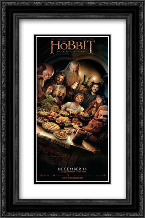 The Hobbit: An Unexpected Journey 16x24 Black Ornate Wood Framed Movie Poster with Double Matting