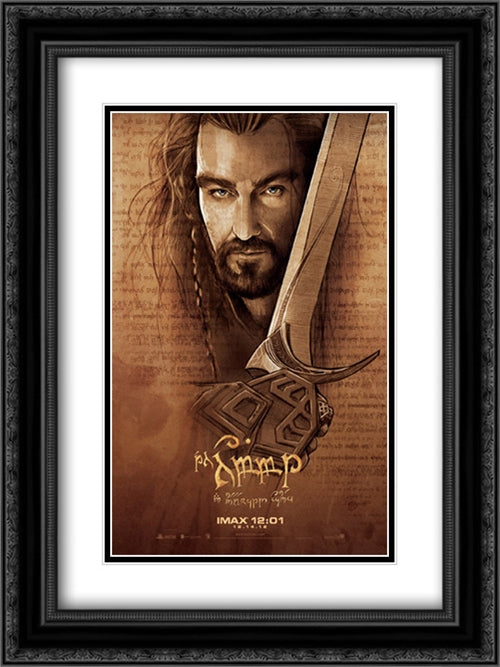 The Hobbit: An Unexpected Journey 18x24 Black Ornate Wood Framed Movie Poster with Double Matting