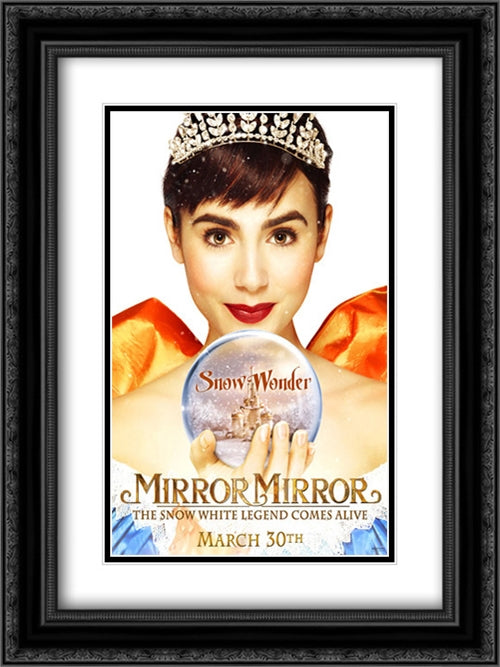 Mirror Mirror 18x24 Black Ornate Wood Framed Movie Poster with Double Matting