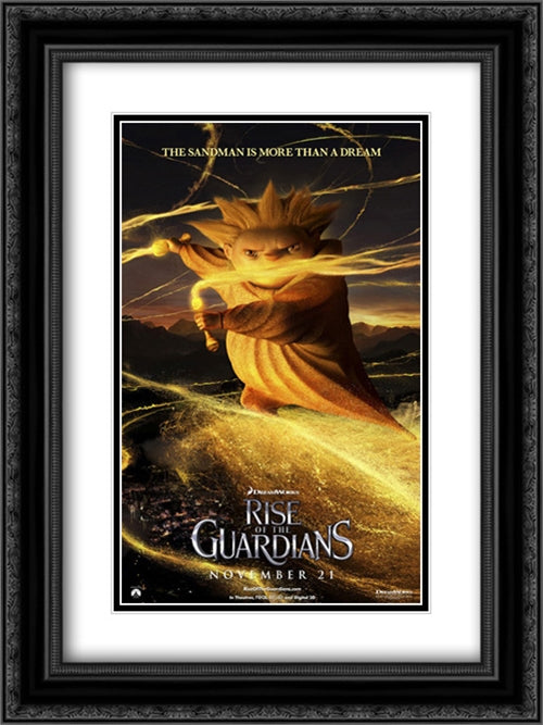 Rise of the Guardians 18x24 Black Ornate Wood Framed Movie Poster with Double Matting