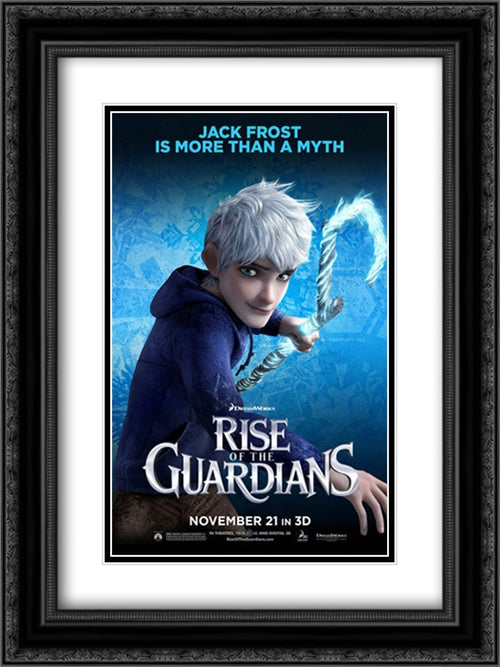 Rise of the Guardians 18x24 Black Ornate Wood Framed Movie Poster with Double Matting