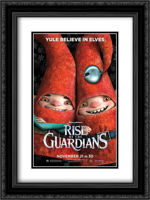 Rise of the Guardians 18x24 Black Ornate Wood Framed Movie Poster with Double Matting