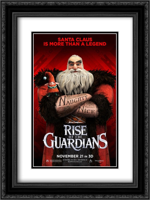 Rise of the Guardians 18x24 Black Ornate Wood Framed Movie Poster with Double Matting
