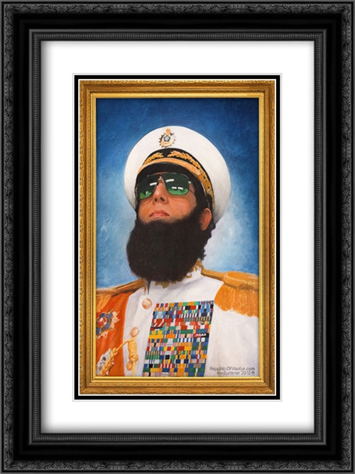 The Dictator 18x24 Black Ornate Wood Framed Movie Poster with Double Matting