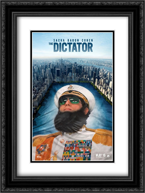 The Dictator 18x24 Black Ornate Wood Framed Movie Poster with Double Matting