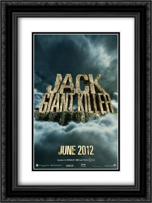 Jack the Giant Slayer 18x24 Black Ornate Wood Framed Movie Poster with Double Matting