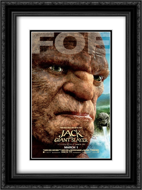 Jack the Giant Slayer 18x24 Black Ornate Wood Framed Movie Poster with Double Matting